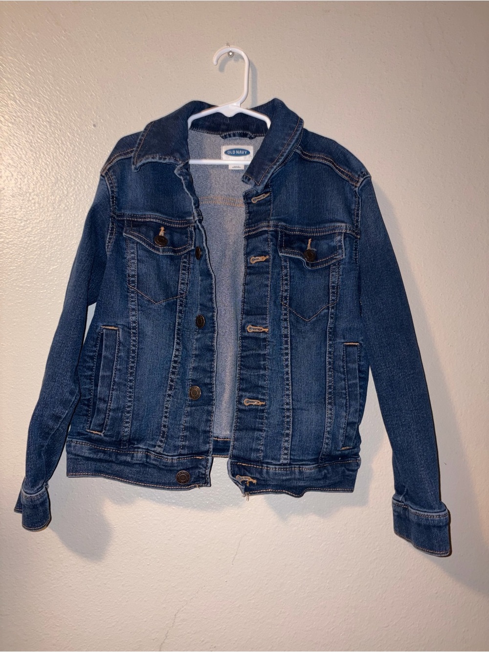 Old Navy Dark Blue Denim Jacket for Kids 8 M